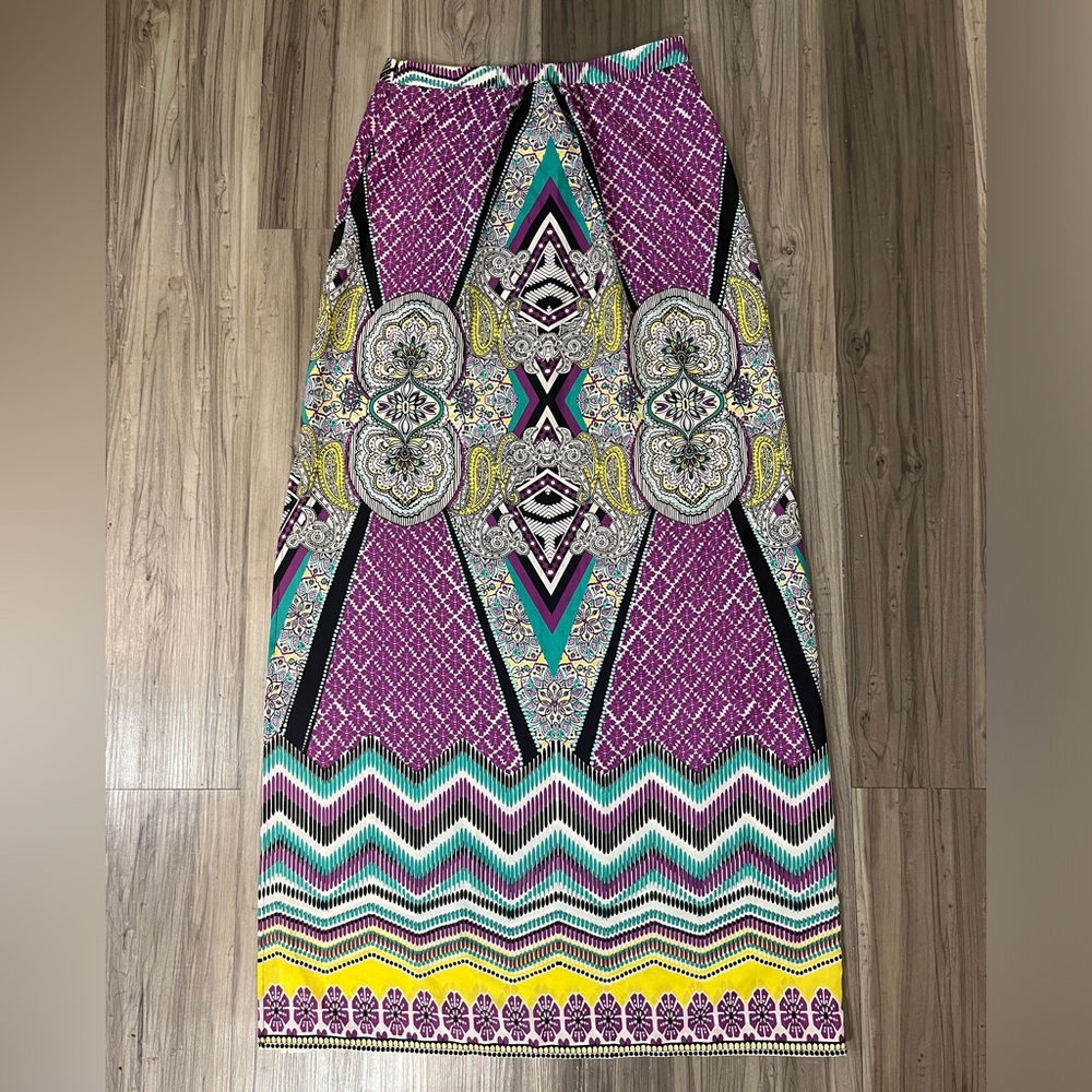 tribal print batik maxi skirt by bisou bisou